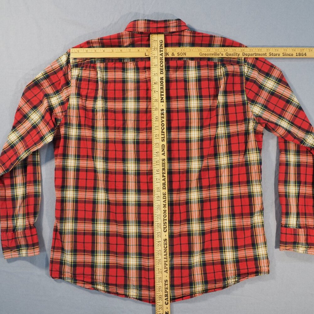 J Crew Shirt Men XXL Red Plaid Cotton Button Preppy Classic Casual Dress Western - Picture 5 of 9